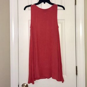 Loose Sleeveless Coral Mini Dress